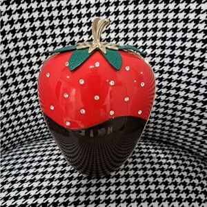 Kate Spade Red and Black Strawberry Bag with Rhinestones